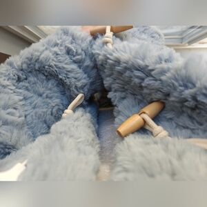 Women's Faux Fur Toggle Coat - Light Gray